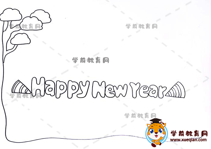 新年英語happy new year手抄報